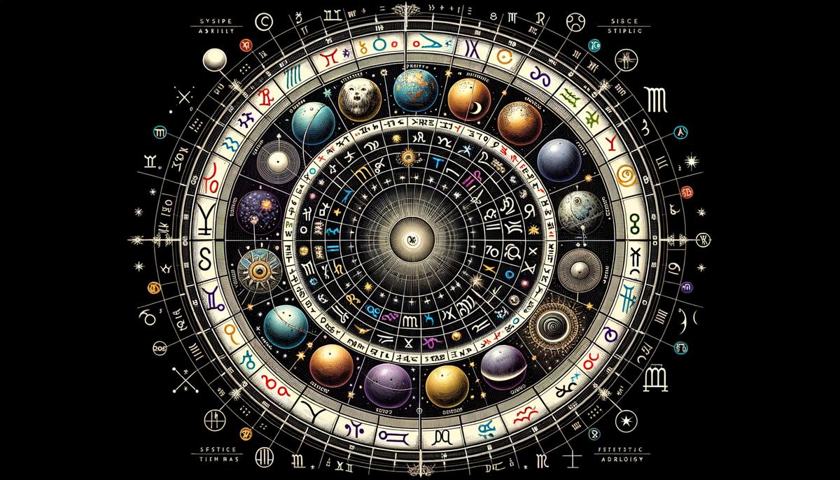A detailed and realistic image representing birth chart analysis