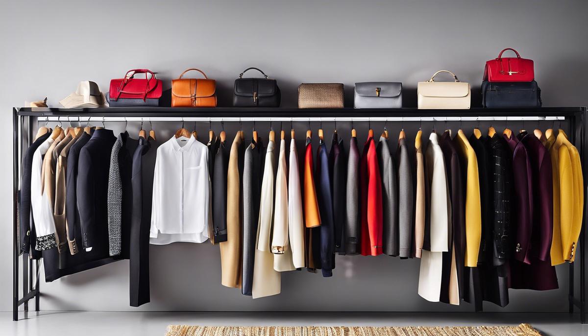 An image showing a diverse range of stylish clothing items on a rack.