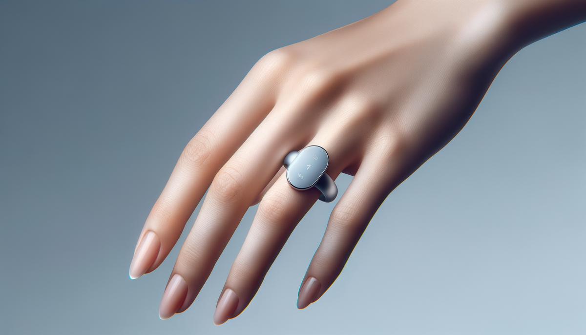 The discreet and stylish Oura Ring 3rd Generation worn on a finger, showcasing its sleek design that resembles a piece of jewelry rather than a health tracker.
