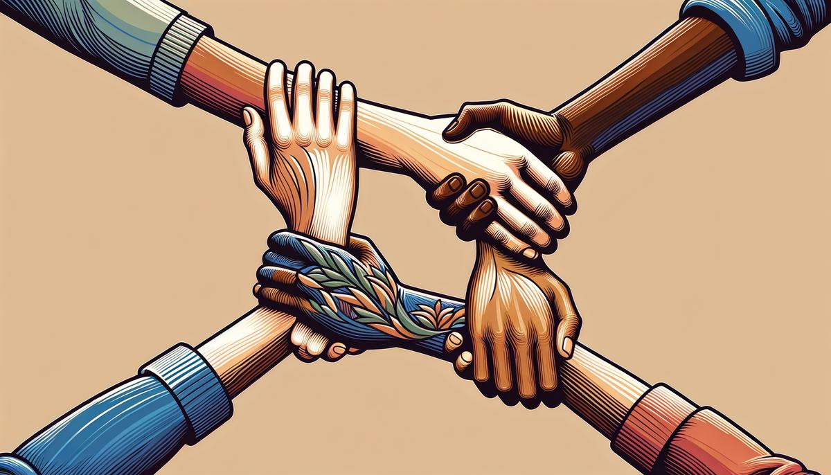 Image of diverse hands shaking, symbolizing building trust in partnerships