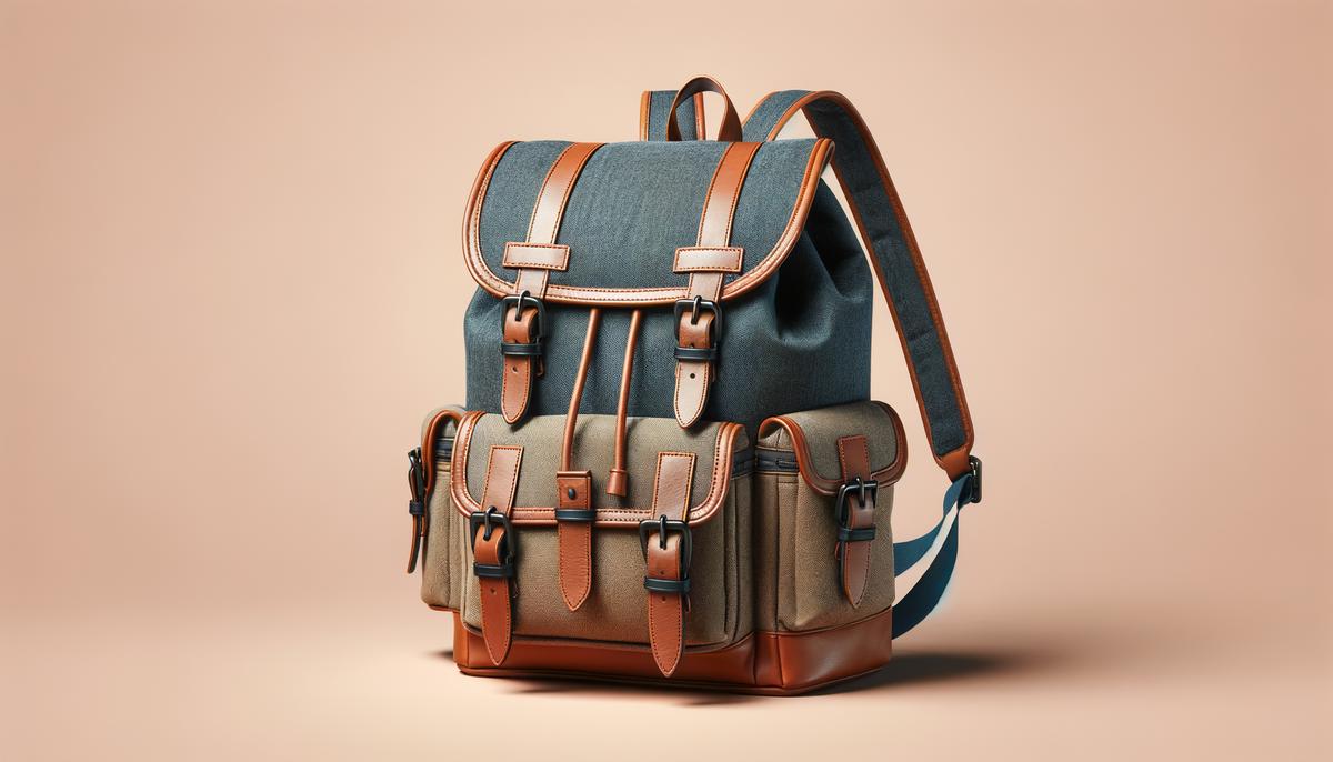 A stylish and durable backpack made from recycled and eco-friendly materials, showcasing its sustainable features