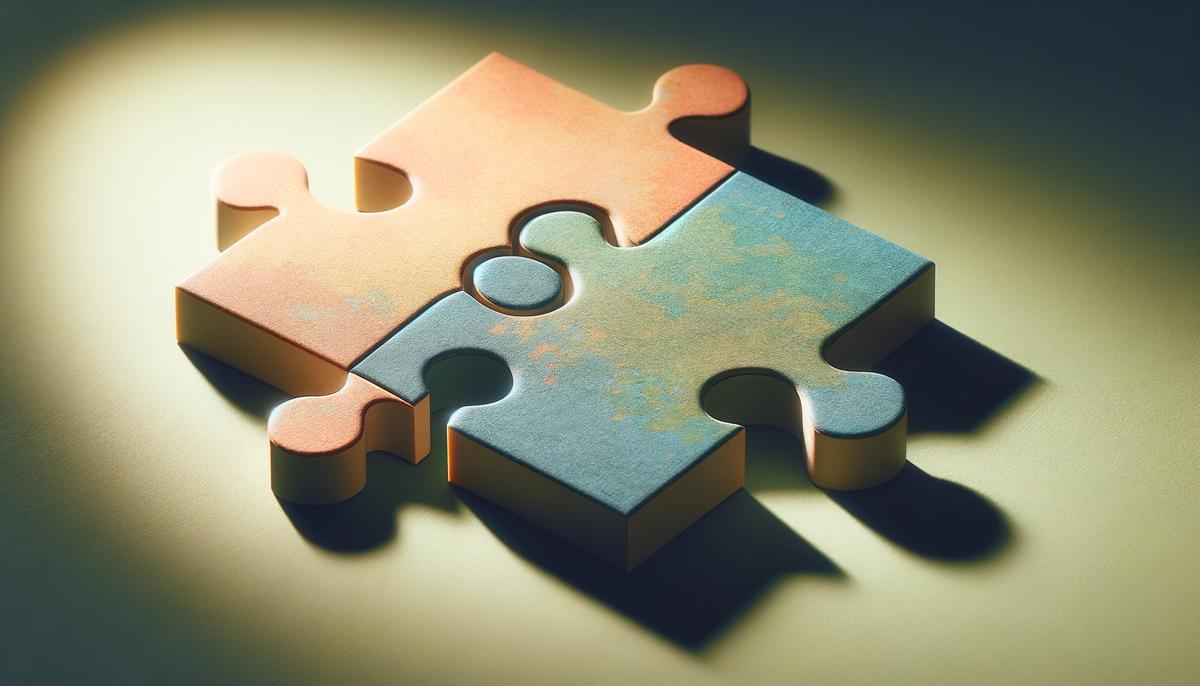 Image of a puzzle with two interconnected pieces symbolizing trust as the foundation of every partnership